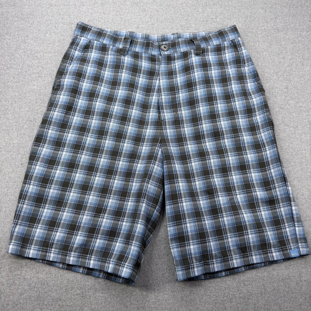 Katin Chino Shorts Mens 32 Blue Plaid Flat Front Surf Skate‎ Casual Huckberry